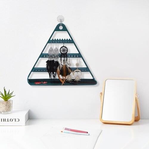Earrings Necklace Ring Pendant Bracelet Jewelry Display Stand Plastic Triangle Wall Hanging Storage Racks Jewelry Organizer