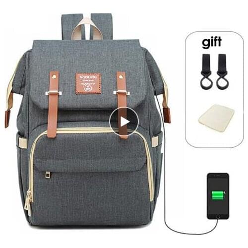 Baby Diaper Bag Backpack Mummy Daddy USB Backpack Stroller Nappy Bag Waterproof Oxford Handbag Nursing Bags Kits Maternity Bags
