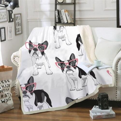 Cute Puppy Series Kids Soft & Warm Sherpa Throw Baby Toddler Boys Sherpa Blanket Stroller or Toddler Bed Blanket