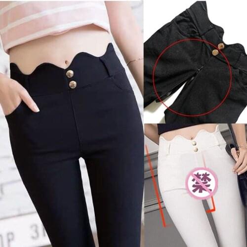 Outdoor Sex Pants Women High Waist Stretch Skinny Slim Open Crotch Double Zipper Trousers Female Sexy Erotic Clothes Black White