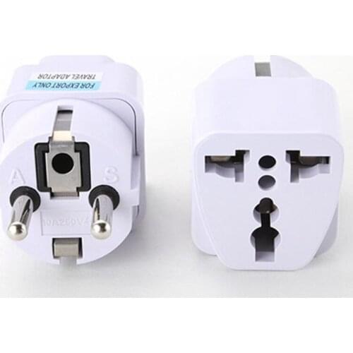 Universal EU German Conversion Plug Adapter European Germany Power Socket White Travel Conversion Plug