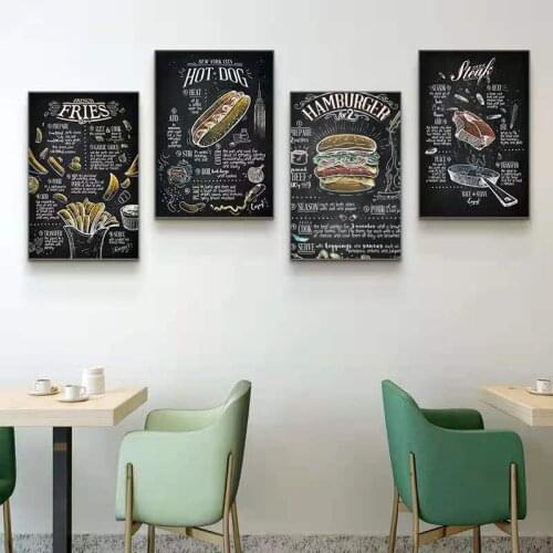 Burger Shop Hanging Painting Western Restaurant KFC McDonalds Decoration Painting Baking Bakery Coffee Shop Mural