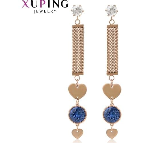 Xuping Earrings Crystals Stainless Steel Jewelry for Women 20716