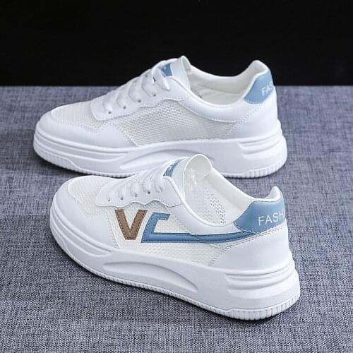 Womens Shoes 2021 Spring and Summer New Sneakers Womens Breathable Casual Shoes Mesh Shoes Flat Shoes All-match Single Shoes 8