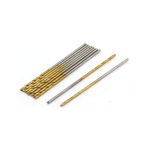 0.7mm Dia 28mm Length Titanium Plated Straight Shank Twist Drill Bit 10pcs