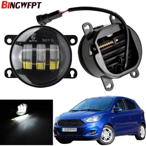 1pair For Ford Figo Ka+ Ka 2015 2016 Car Accessories LED Fog Light Angel Eye DRL Daytime Running Lamp H11 12V