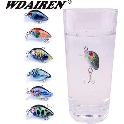 1Pcs 3cm 2g Mini Crank Fishing Lure Artificial 3D Print Hard Bait Crankbait Wobblers topwater Lures pesca Fishing Tackle WD-426