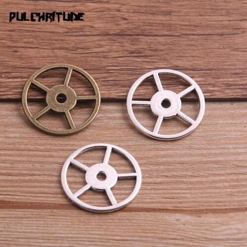 10PCS 24mm Two Color Metal Alloy Machinery Gear Pendant Jewelry Charm Jewelry Gear Findings