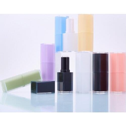 12/30pcs 12.1mm Candy Color Square Lipstick Empty Tube White Black DIY Lipstick Tube Lady Makeup Tool Black Lip Rouge Container