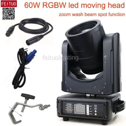 12pcs New 3 Facet Rotating Prism Robe 60w Led Moving Head Light Rgbw Beam Spot Wash Zoom Led Moving Head Dmx Stage Light For DJ