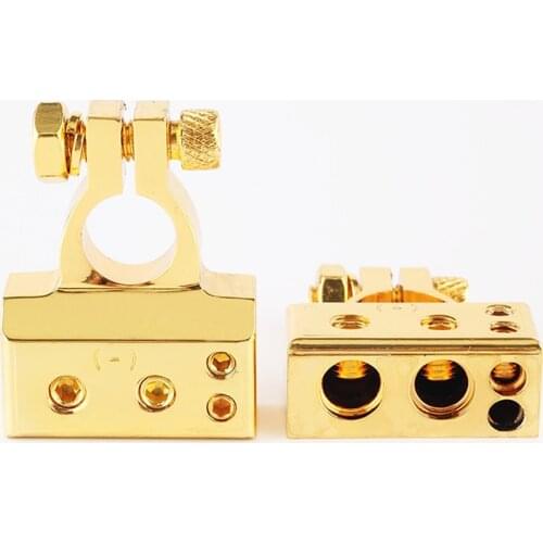 2Pcs Gold Plated Car Battery Jump Connector Battery Quick Disconnect Battery Terminal Connector with Caps Top Posts Batteries