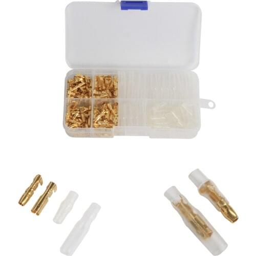 240Pcs 4mm Car Auto Motorcycle Bullet Terminals Male & Female Wire Bullet Crimp Connectors Terminal With Insulation Sheath