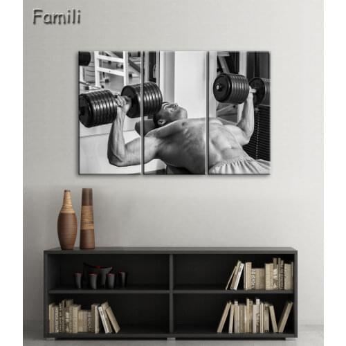 3pcs Superstar Fitness bodybuilding Poster Fabric Silk Black And White Poster Print Great Pictures On The Wall