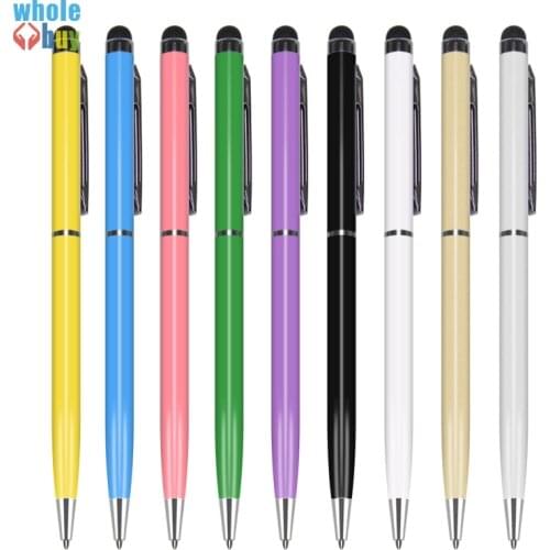 300pcs/lot Universal 2in1 Capacitive Touch Screen Stylus Pen with Ball Point Pen for Iphone Ipad Tablet PC Samsung Wholesale