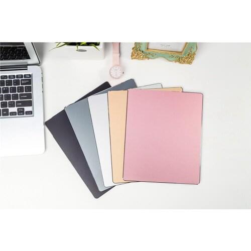 5-color 240 * 200mm Aluminum Alloy Mouse Pad With Metal Mouse Pad On Both Sides