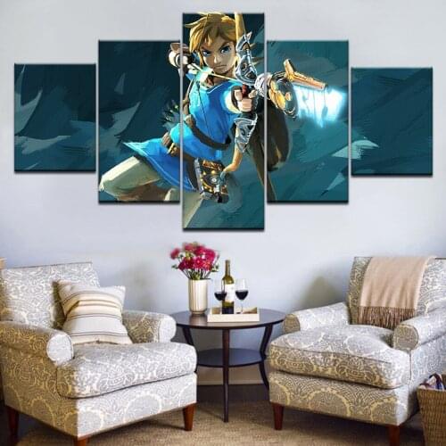 5 Pieces Animation Game Shooter Wall Art Picture Home Decoration Living Room Canvas Print Wall Picture Printing On Canvas