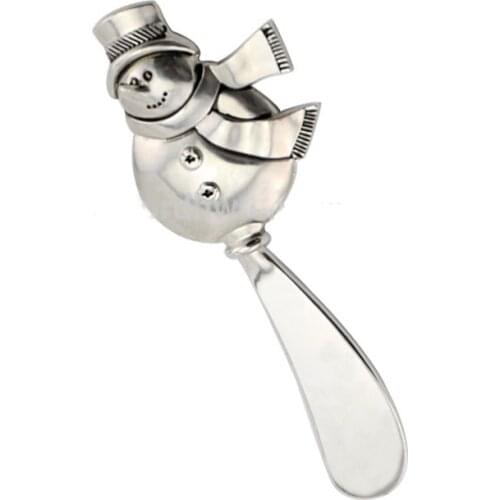 5 pieces/lot) Christmas Gift Snowman Butter Knife Business Promotion Souvenirs Alloy Cheese Knife Packed By Velvet Bag C099