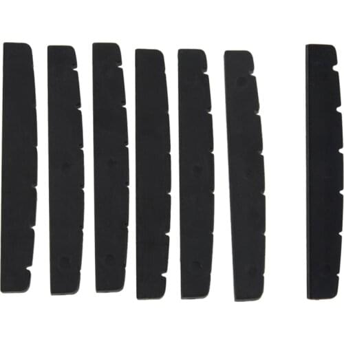 6Pcs Black 6-String Guitar Top Nut 42X3.5Mm & 1Pcs Electric Guitar Upper Nut Flat Bottom Pt-5042-00 42x3x5.5Mm