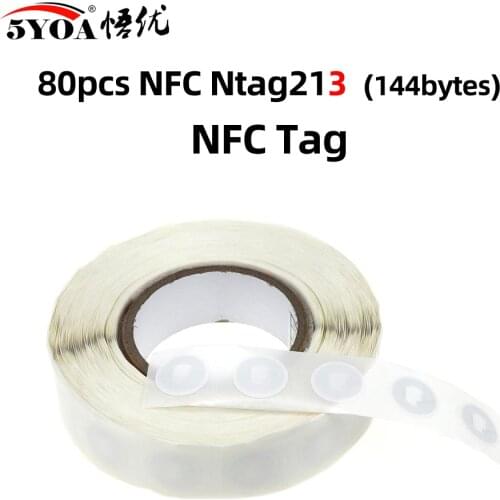 80pcs/35/25/18 tracking number 25mm NFC Stickers Protocol 13.56MHz ISO14443A Universal Label RFID Tags NFC Phones NFC Tag Badges