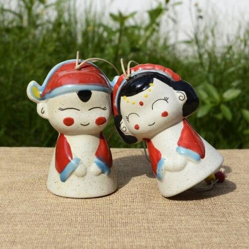 9cm sale~2 Pcs/Cartoon couple /fantasy miniatures/fairy garden gnome/moss terrarium decor jingdezhen ceramic craft