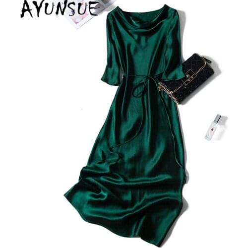 AYUNSUE Summer Silk Dresses