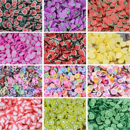 5mm Polymer Clay Beads Charms Flatback Fruit Flower Sticker Decor 100g(about 4800pcs)