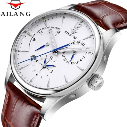 AILANG 2021 Pointer 30M Waterproof New Mens Multifunctional Automatic Mechanical Watches Leisure Business Luminous Watch 5809G