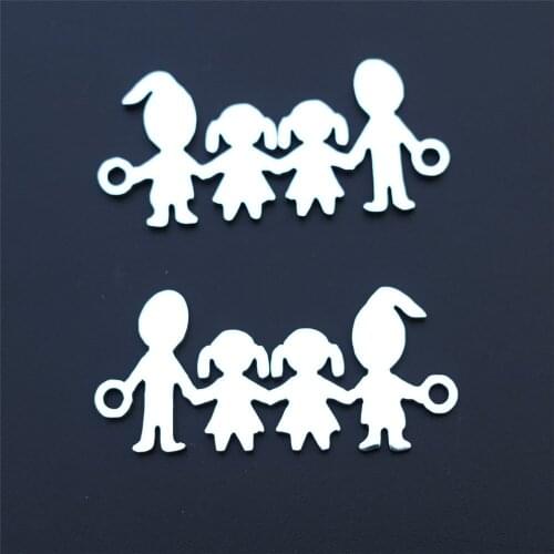 Dad Mom Girl Jewelry Component Stainless Steel Parents Daughter Connector Diy Findings 30 Pcs/lot