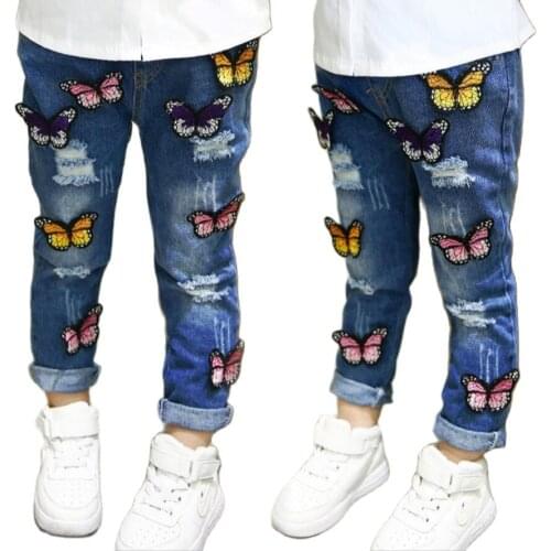 Children Broken Hole Pants Girl Clothes Baby Girls Jeans For Kids Fashion Kids Trousers Spring Autumn girls pants