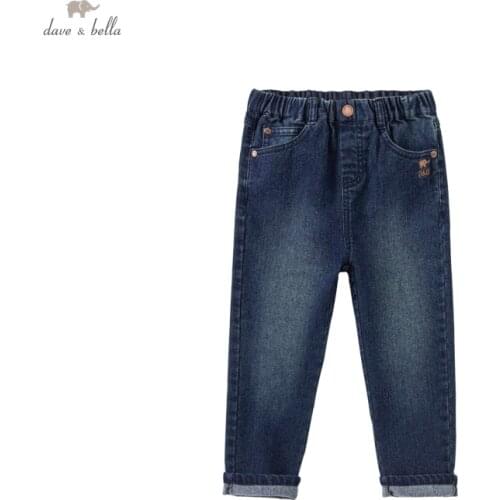DKY18469 dave bella autumn 5Y-13Y kids girls fashion solid pockets pants children boutique casual full-length pants
