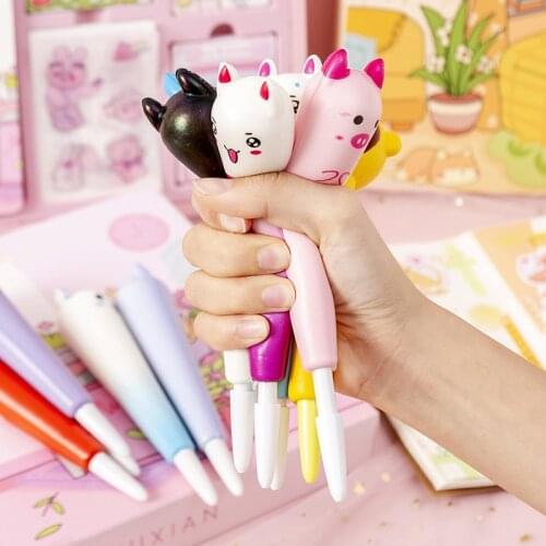 Creativity Unzip Gel Pen Black 0.38mm Cute Soft Decompression Pen Childrens Writing Tools School Office Supplies Stationery Gift