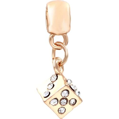 GO MAX DGW Dice Pendant Charms Beads fit Original Pandora Charms Silver Bracelet DIY Women Jewelry