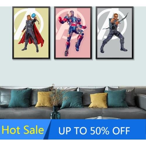 Marvel Iron Man Hulk Canvas Painting Avengers Captain America Wall Art Nordic Posters and Prints Pictures Living Room Decor