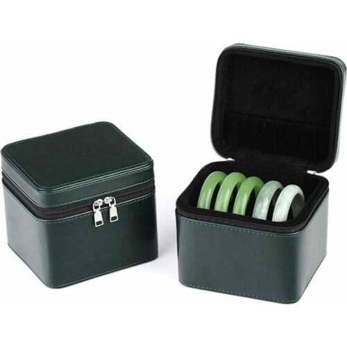 Bracelet Box 5-bit Jade Bangle Zippered Lock Coffin Portable Ring Earring Pin Jewelry Storage Box