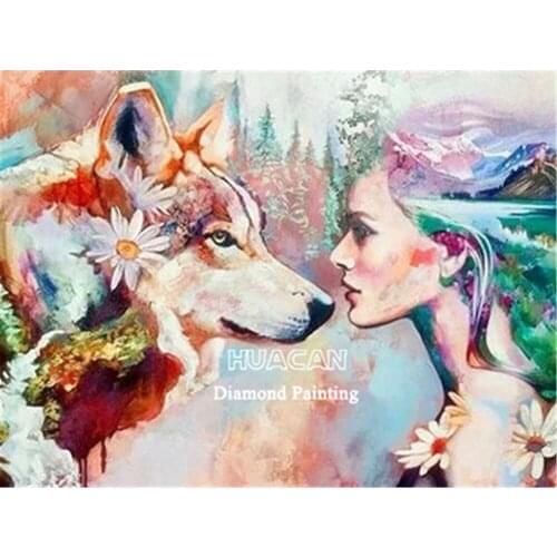 Beauty Wolf Animal DIY Embroidery 11CT Cross Stitch Kits Craft Needlework Set Printed Canvas Cotton Thread Home Room