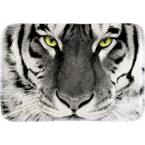 The White Tiger Decor Doormat Cute Rubber Animals Door Mats Soft Lightness Bathroom Floor Mat Short Plush Fabric Home Door Mats