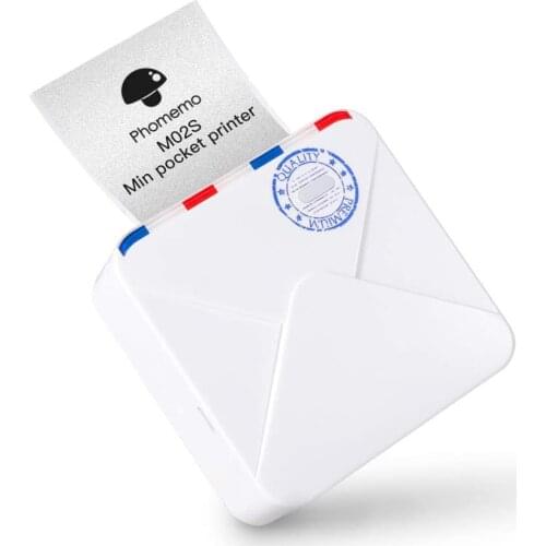 Phomemo M02S Mini Bluetooth Pocket Printer 300dpi Thermal Mobile Printer for Journal, Notes,Working Assistance, Photos Printing