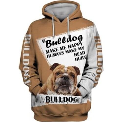 Personality Fashion Animal Pug 3D Printed Graphic Hoodie Men/Women Zip Hooded Streetwear Oversized Sweatshirt Harajuku Tops -A39