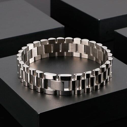 Fashion personality mens titanium steel watch bracelet trend punk style bracelet