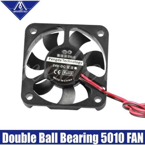 3D Printer Small Cooling Fan Cooling Extruder Special Small Dc 50mm 50x50x10mm 5010 12v/24v 0.1a Dual Bearing Fan 2 Wire