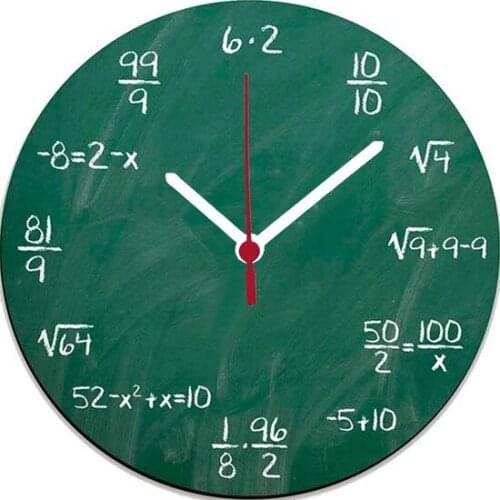 Math-Themed Printed Seconds Wood Wall clock Wall clock relogio de parede настенные часы horloge murale