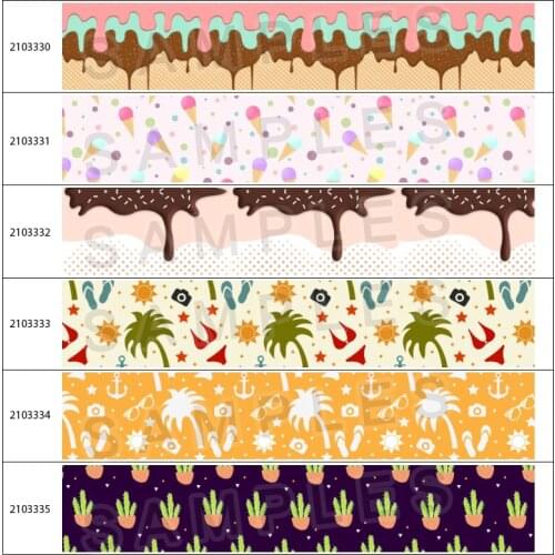New Summer Ice Cream Grosgrain,satin Ribbon 50 Yards