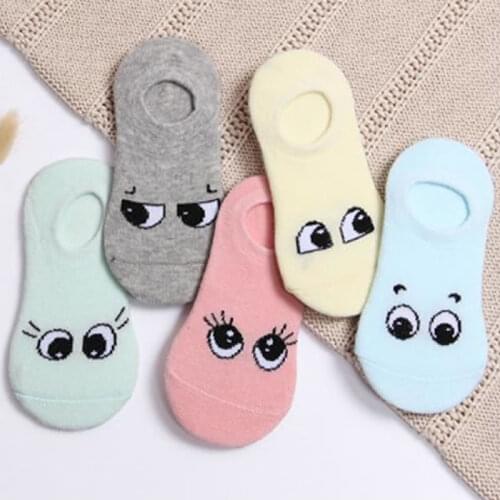 The New Children Sock Cartoon Car Big Eyes Smile Kids combination stealth ship socks short boat mesh Sock