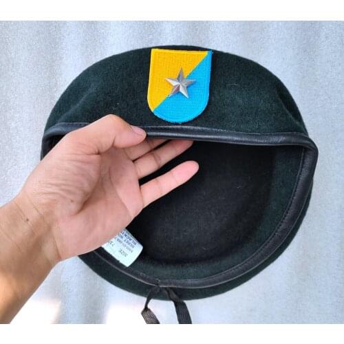 New US Army 8th Special Forces Group Wool Green Beret ONE STAR BRIGADIER GENERAL RANK INSIGNIA Military Hat Cap 1963~1972