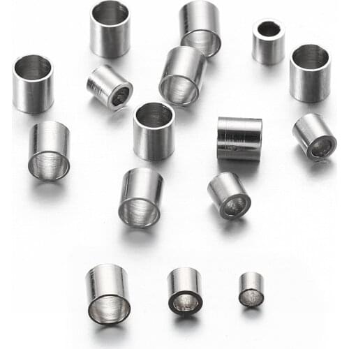 150Pcs 1.5 2.0 2.5mm Stainless Steel Stopper Spacer Crimp Tube for DIY Beads Wire Connectors Jewelry Making Findings Accessories