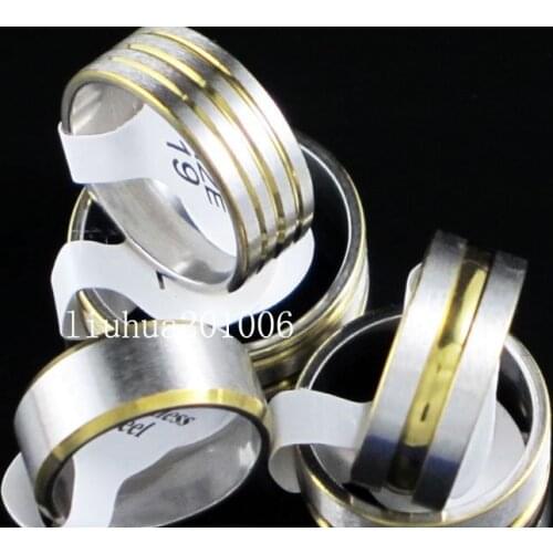 Wholesale 24 golden plated stainless steel 8 mm style ring