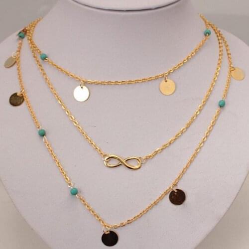 Cheap Marketing Distribution Necklace Personality Necklace Ladies Simple Multi-layer Geometric Necklace Wholesale 8 Characters