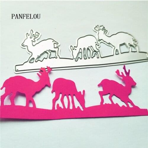 PANFELOU The deer family metal craft paper die cutting dies Scrapbooking/DIY Easter wedding Embossing mould cards