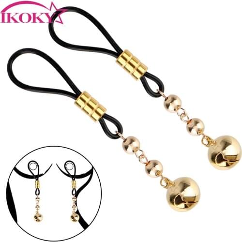 Torture Play Clamps Nipple Stimulator Sex Toys for Couple Adult Games Gold Sliver Bells Breast Bondage Metal Nipple Clips