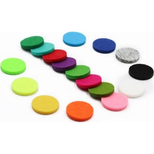 60pcs/lot Colorful Aromatherapy Felt Pads Diameter 22.5mm Fit for 30mm Essential Oil Diffuser Locket